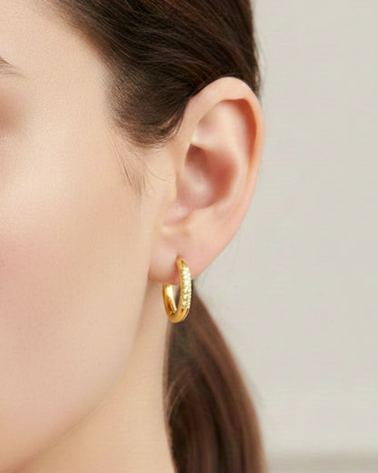 PAVE MEDIUM HOOP EARRINGS