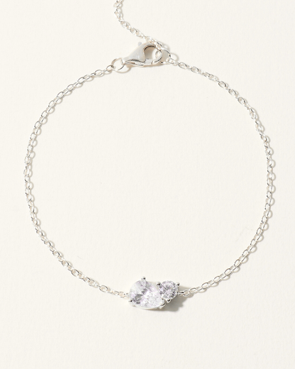 SILVER HARMONY 2-STONE BRACELET