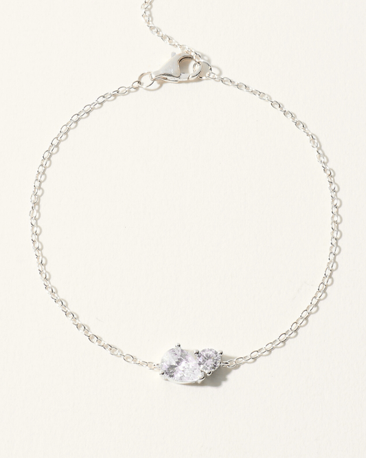 SILVER HARMONY 2-STONE BRACELET