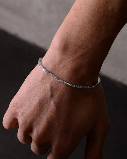 SILVER LAB GROWN DIAMOND TENNIS BRACELET 2MM
