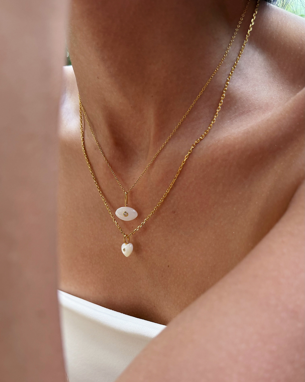 PEARL HEART CHARM