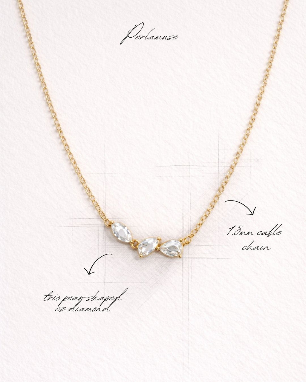 SILVER TRIO DIAMOND NECKLACE