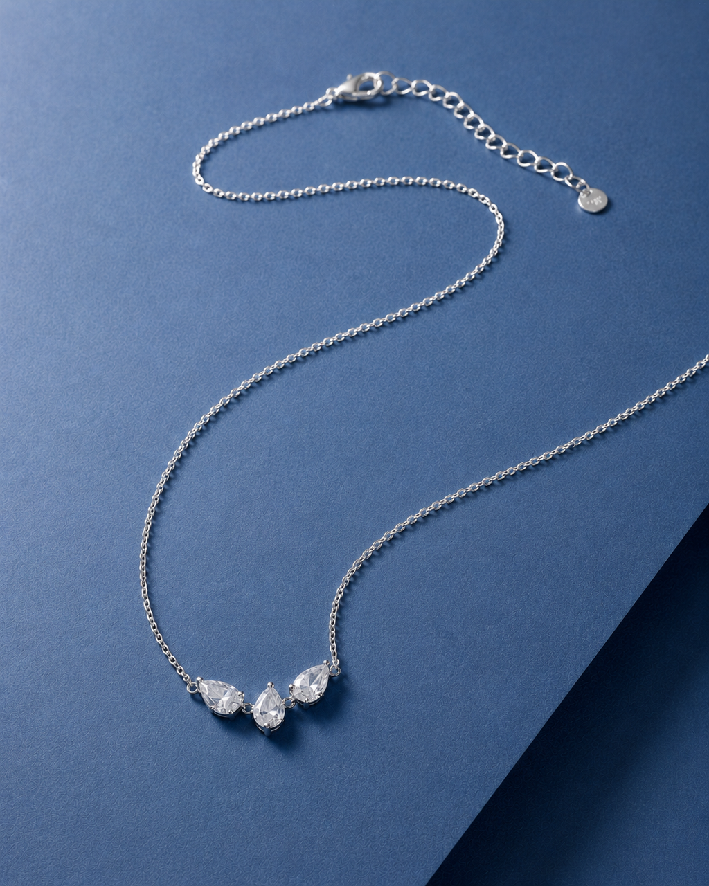 DÂY CHUYỀN PERLAMUSE BẠC STERLING TRIO 3 VIÊN ĐÁ CAO CẤP
