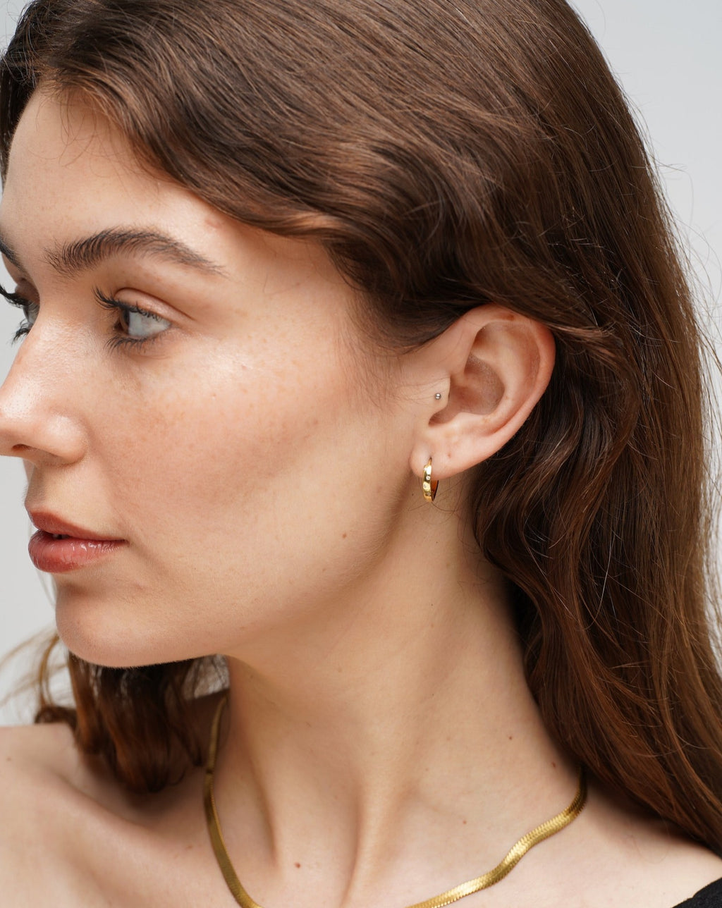 KHUYÊN TAI PERLAMUSE MINI TRÒN TRƠN 11.5MM