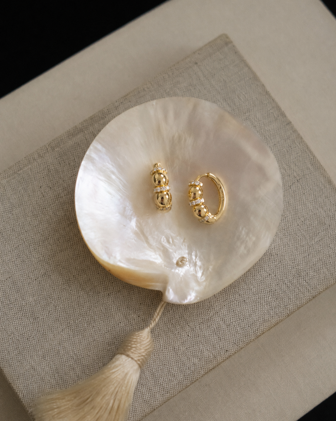 CHUNKY BEAD HOOP EARRINGS