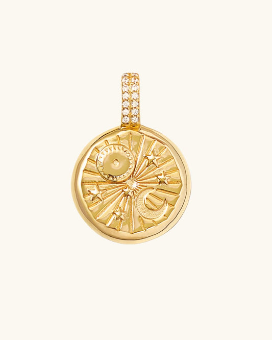 ENGRAVED MOON & STARDUST CHARM