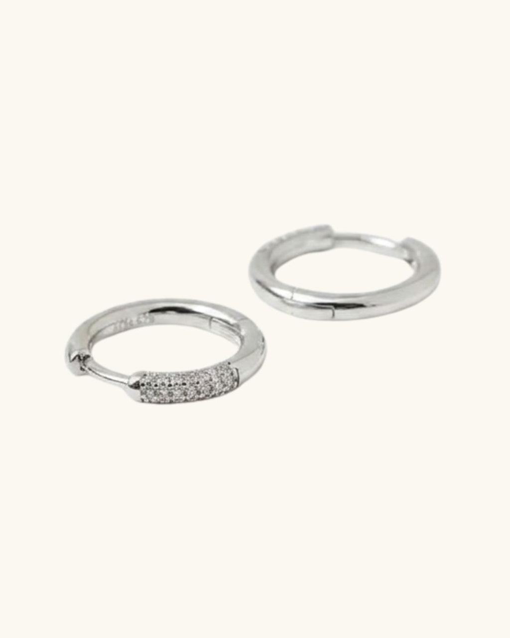 PAVE MEDIUM HOOP EARRINGS