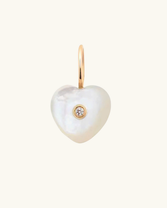 PEARL HEART CHARM