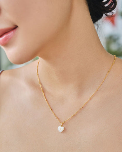 PEARL HEART DOT CHAIN NECKLACE