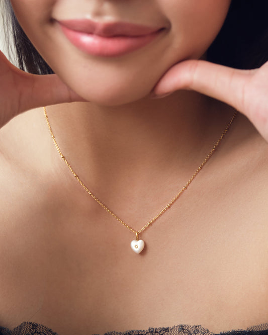 PEARL HEART NECKLACE