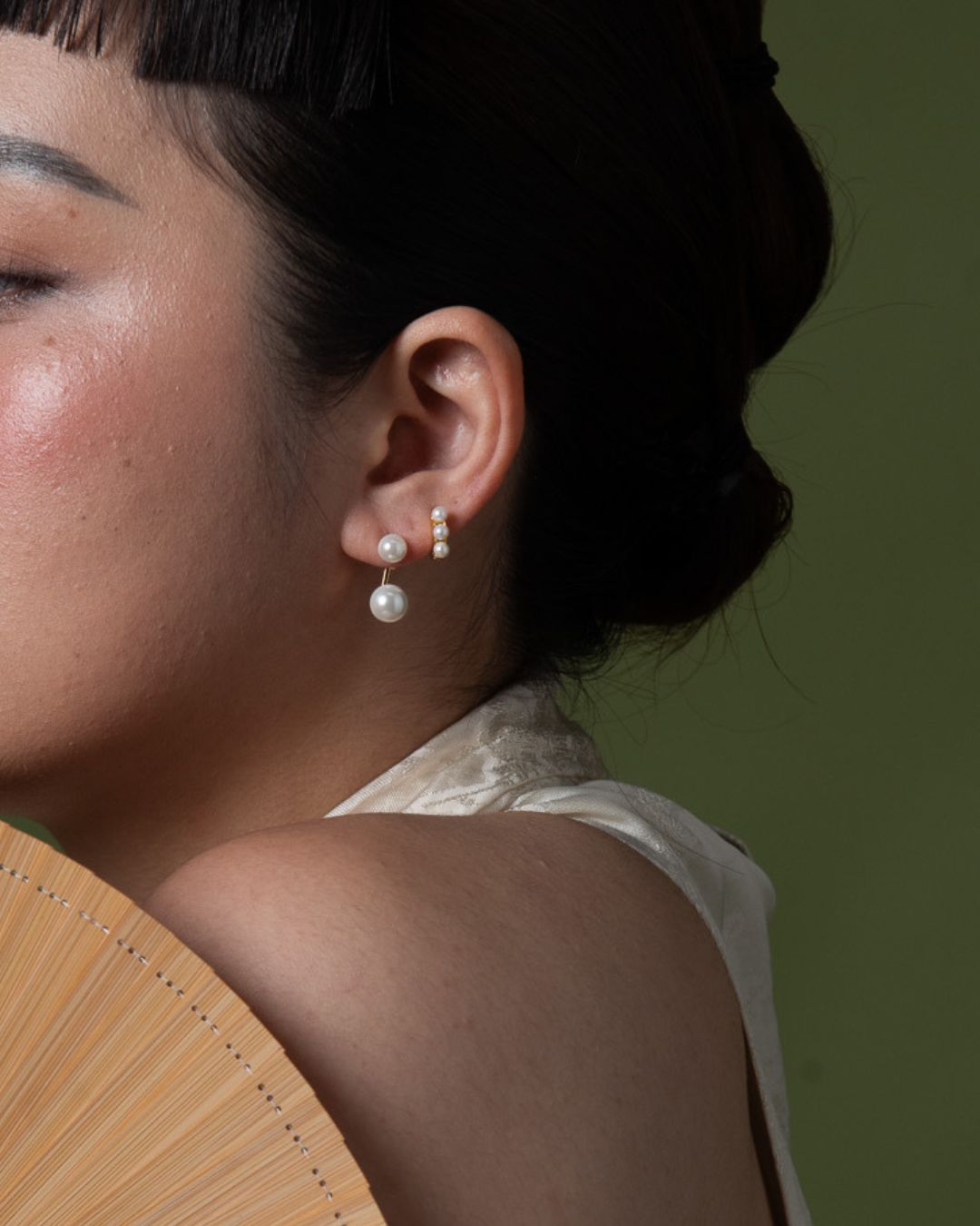 KHUYÊN TAI PERLAMUSE VÀNG VERMEIL 16K NGỌC TRAI IVY PEARL