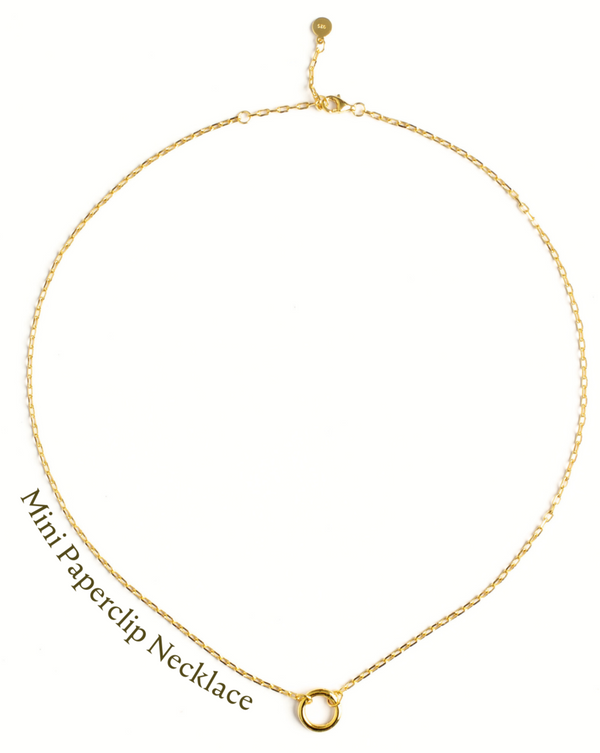 Mini Paperclip Necklacee With Lock (GOLD)