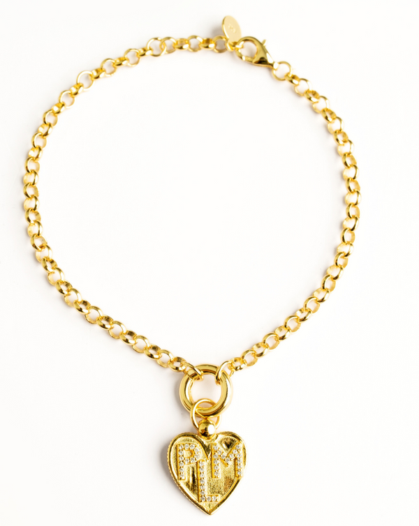 Rolo Chain Bracelet Mix Charm (Gold)