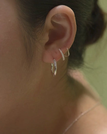 PAVE MEDIUM HOOP EARRINGS