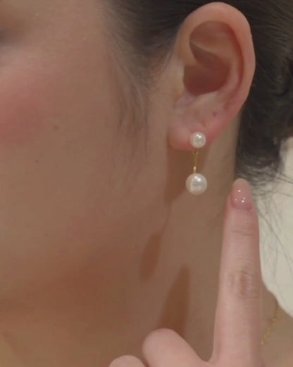 KHUYÊN TAI PERLAMUSE VÀNG VERMEIL 16K NGỌC TRAI IVY PEARL