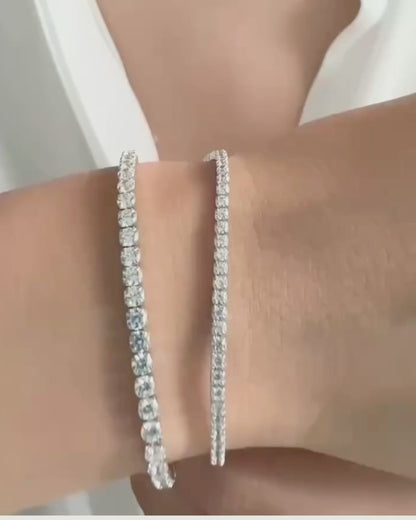 SILVER MOISSANITE TENNIS BRACELET 2MM