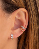 Mini Baguette Diamond Hoop Earrings